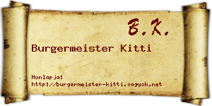 Burgermeister Kitti névjegykártya